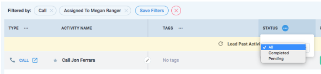 nimble activity listing feature