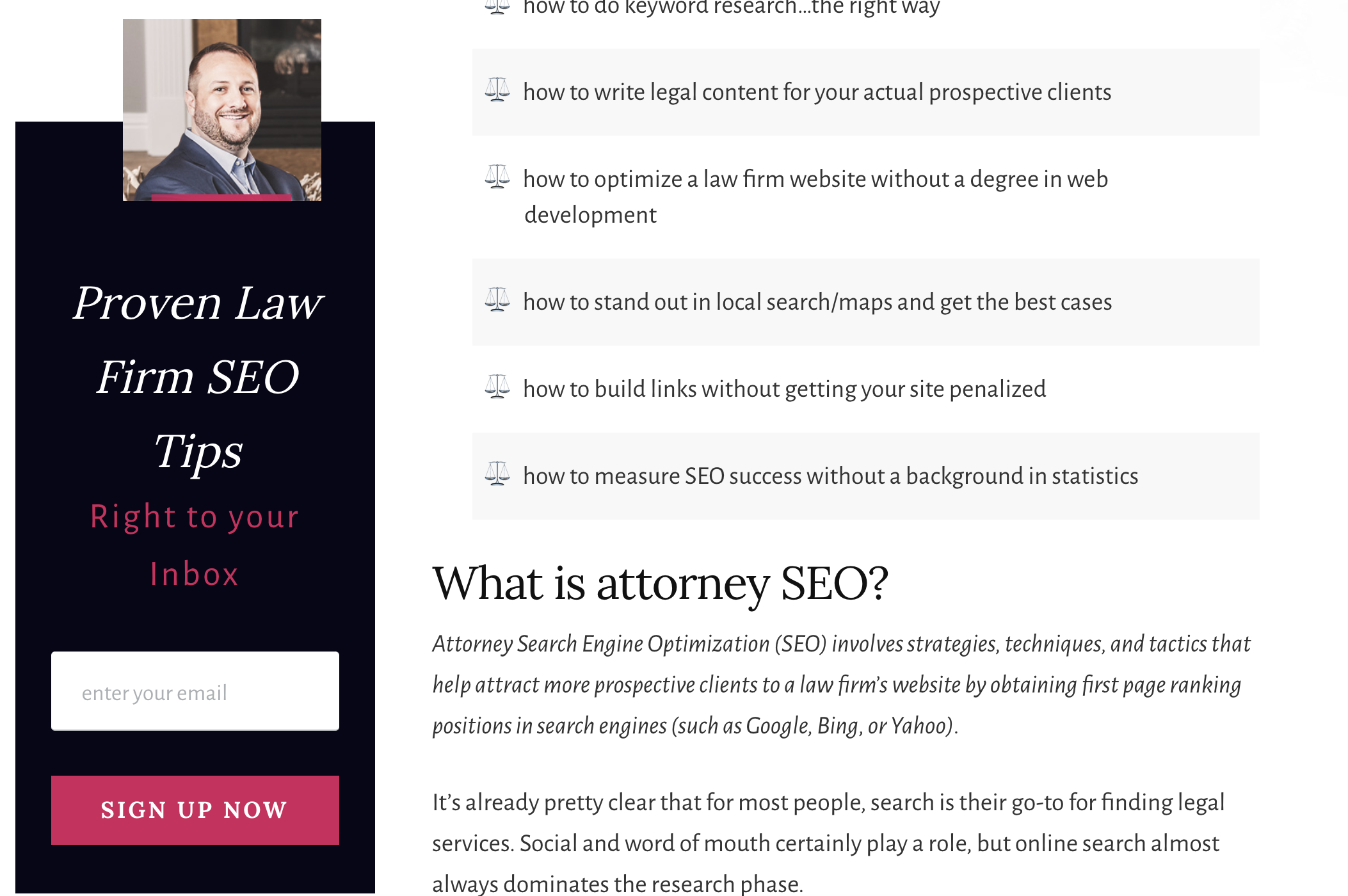 getting leads to sign up for your email list