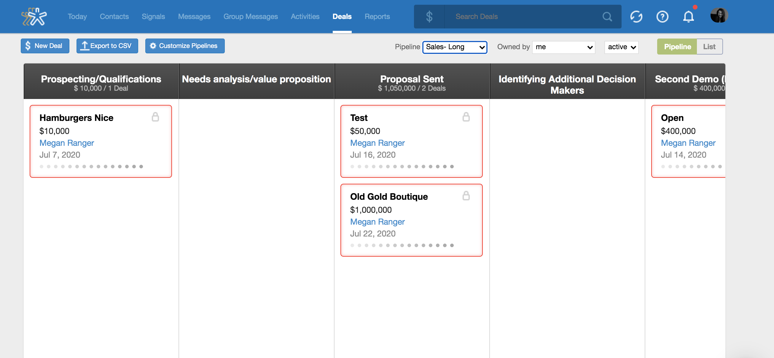 Nimble Deals management feature