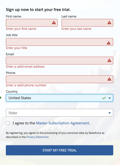 salesforce trial sign up