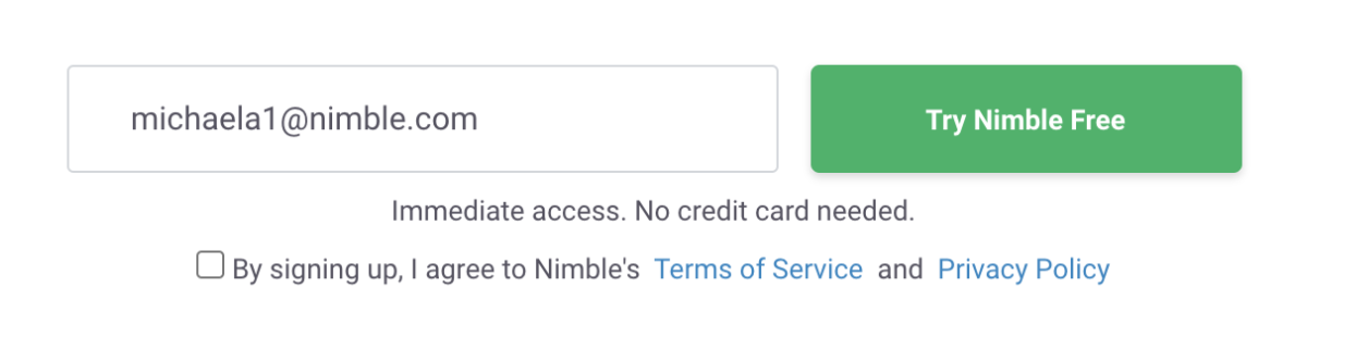 nimble trial sign up