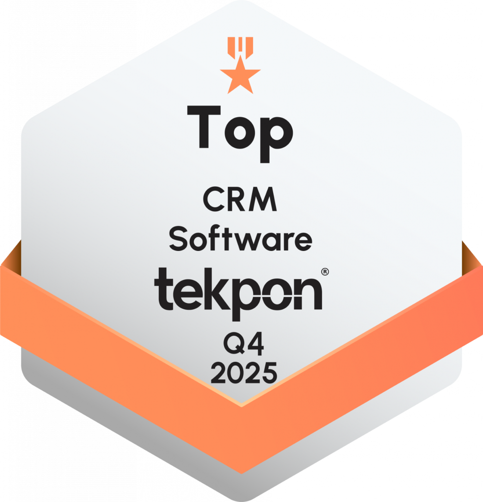 Tekpon Top CRM Software 2025 award badge for Nimble, recognized for customer satisfaction and product value.