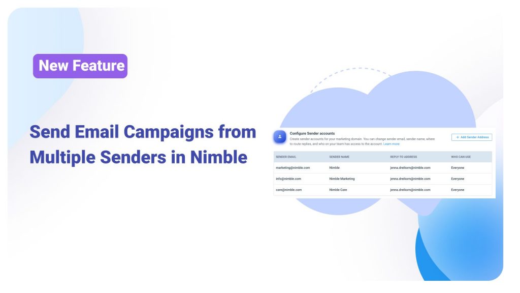 Send Email Campaigns from Multiple Senders in Nimble