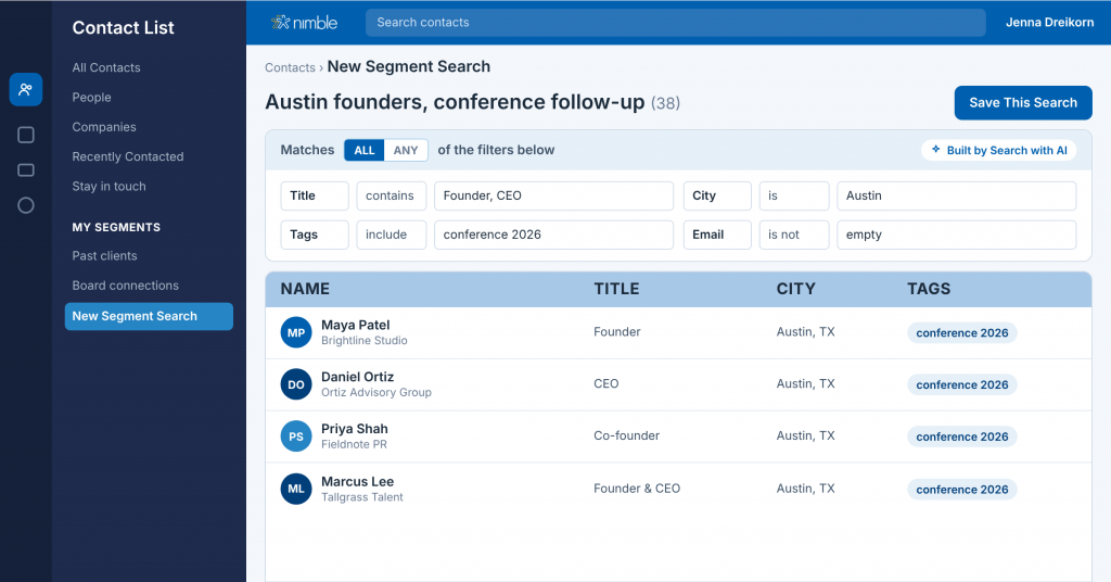 AI contact search